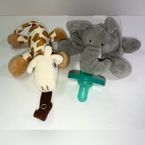 Nuby/WubbaNub Set of 2 Plush Pacifier Holders